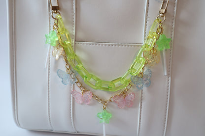 Green Purse Chain with Adorning Charms | Bag Accessory