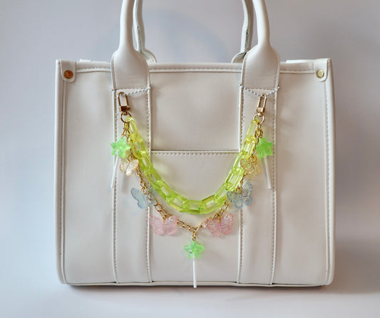 Green Purse Chain with Adorning Charms | Bag Accessory
