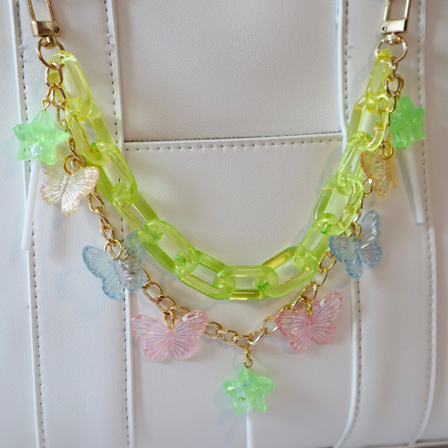 Green Purse Chain with Adorning Charms | Bag Accessory