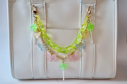 Green Purse Chain with Adorning Charms | Bag Accessory