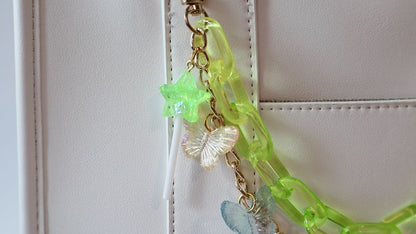 Green Purse Chain with Adorning Charms | Bag Accessory