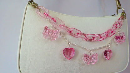 Pink Heart Purse Chain | Bag Accessory